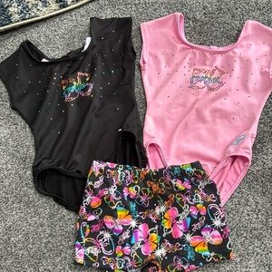 Jojo dancing  bodysuits & matching shorts size4/5 toddler girl EUC
